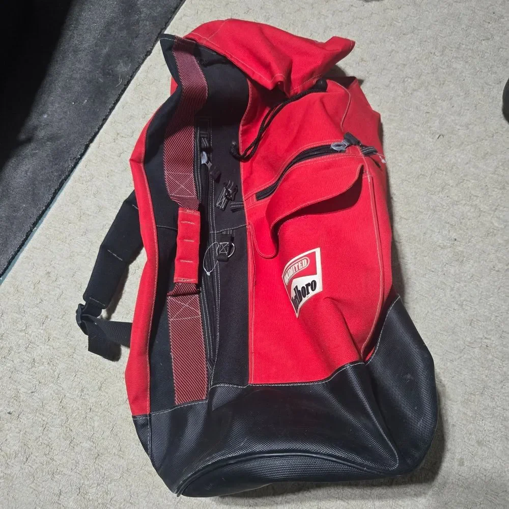 Vintage Marlboro Red and Black Duffel Bag